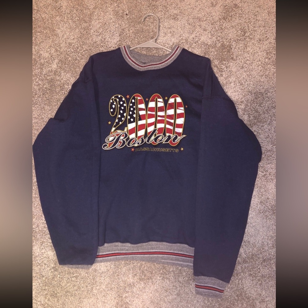 💙 Vintage 2000 Boston, Massachusetts Millennium Crewneck - XL